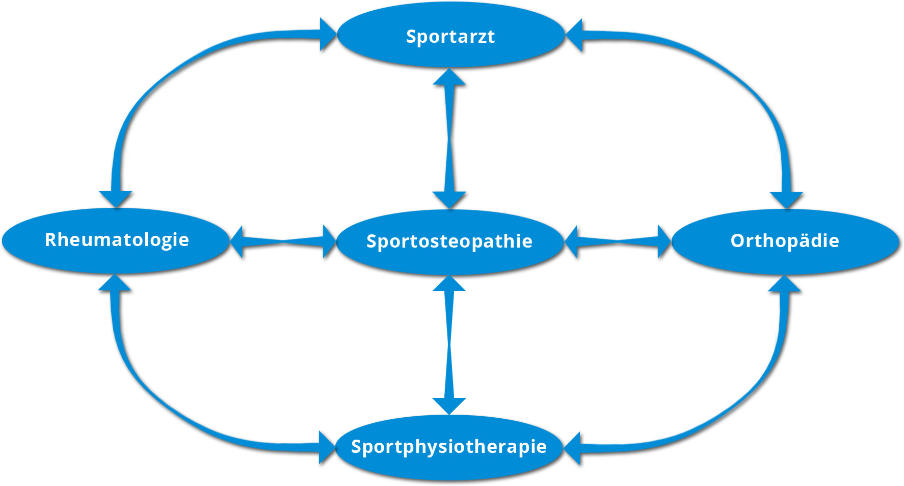 Sportosteopathie in Zusammenarbeit mit anderen Fachrichtigungen